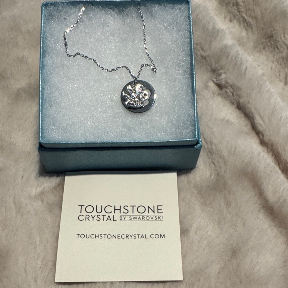 🐾 Paws 🐾 Off 🐾 - Touchstone Crystal by Swarovski Silver Pendant Necklace